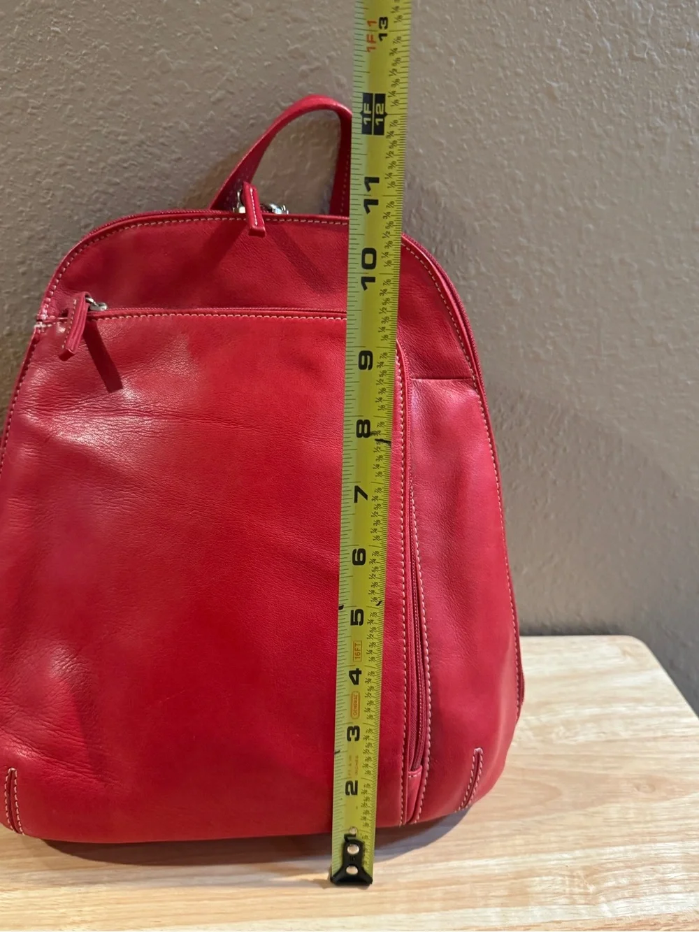 Tignanello Red Leather Backpack